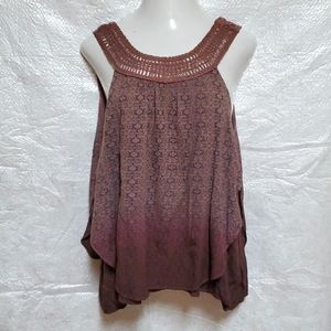 Gimmicks by BKE Sleeveless Crochet Neck Blouse